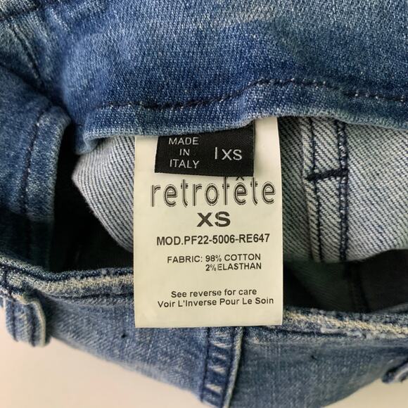 RETROFETE Skirt XS Harmonia Pencil Down Front Button Closure Edgy Distressed Hem - Picture 14 of 16